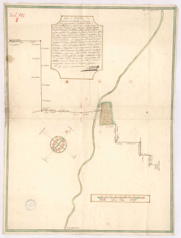 Plan et bornage des terroirs de La Neuville-en-Tourne-à-Fuy et d'Aussonce (1753), Jean Brodier