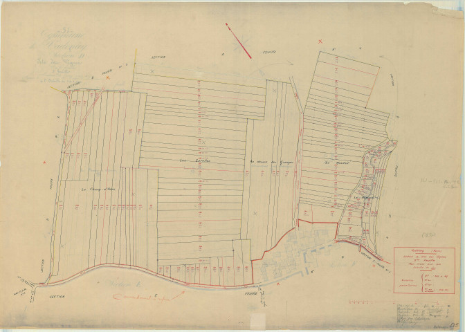 Vadenay (51587). Section D5 échelle 1/1000, plan mis à jour pour 1934, plan non régulier (papier)