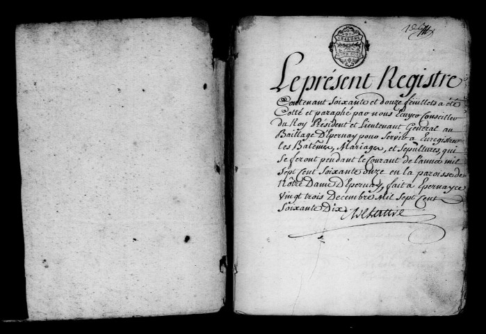 Épernay. Baptêmes, mariages, sépultures 1771