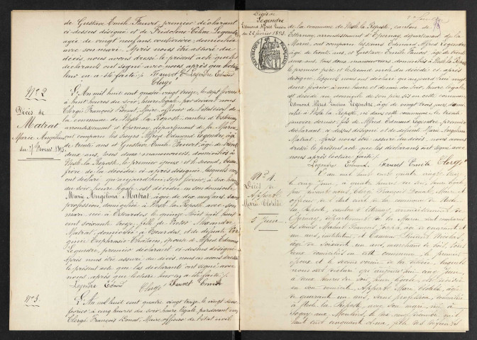 Nesle-la-Reposte. Décès 1893-1929