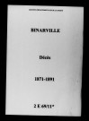 Binarville. Décès 1871-1891