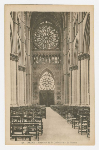 REIMS. 78. Intérieur de la Cathédrale. La Rosace. / Pol. Reims : Jacques Fréville