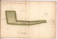 Cayet des plans et figures des prés de l'hotel Dieu de Sainte Manéhould, 1761. Plan n° 42 : la long Rois.