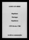 Loisy-en-Brie. Baptêmes, mariages, sépultures 1707-1708