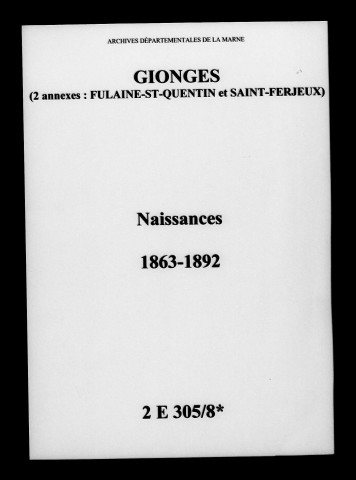 Gionges. Naissances 1863-1892