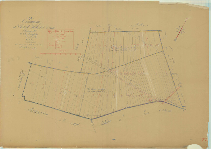 Saint-Hilaire-le-Grand (51486). Section F2 échelle 1/2000, plan mis à jour pour 1935, plan non régulier (papier)