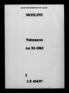 Moslins. Naissances an XI-1862