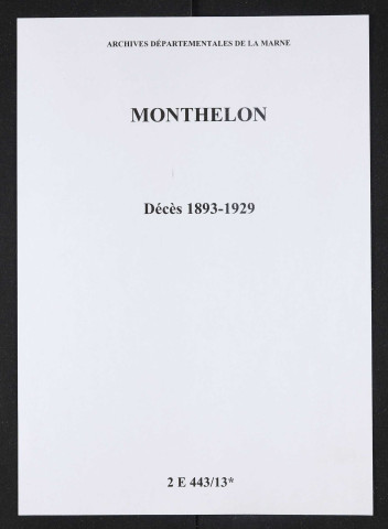 Monthelon. Décès 1893-1929