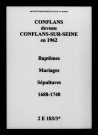 Conflans. Baptêmes, mariages, sépultures 1688-1748