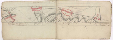 Cartes itineraires grandes routes, 1786 : Route de Paris en Allemagne par Epernay et Chaalons, de Reims à Dizy.