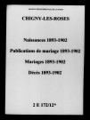 Chigny. Naissances, mariages, décès, publications de mariage 1893-1902