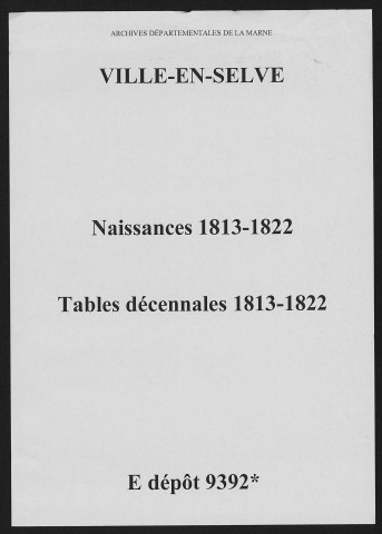 Ville-en-Selve. Naissances 1813-1822