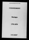 Courtémont. Mariages 1793-1870