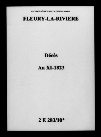 Fleury-la-Rivière. Décès an XI-1823