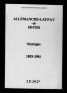 Allemanche-Launay-et-Soyer. Mariages 1893-1901