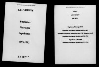 Leuvrigny. Baptêmes, mariages, sépultures 1673-1792