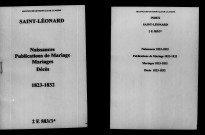 Saint-Léonard. Naissances, publications de mariage, mariages, décès 1823-1832