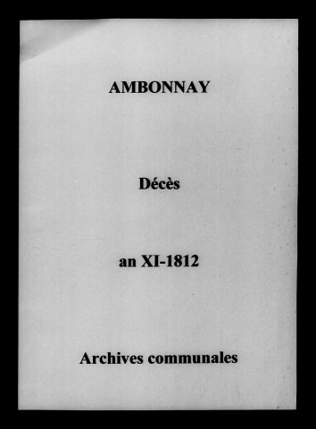 Ambonnay. Décès an XI-1812
