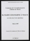 Communes de Mairy-sur-Marne à Vraux de l'arrondissement de Châlons. Décès 1907