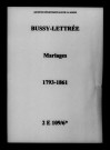 Bussy-Lettrée. Mariages 1793-1861