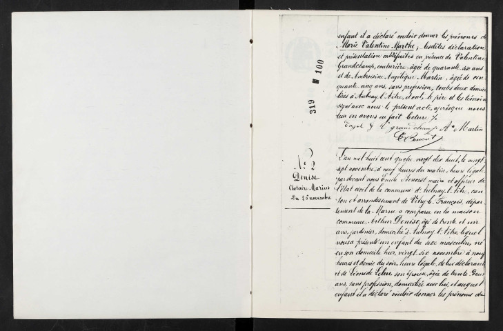Aulnay-l'Aître. Naissances, mariages, décès 1898-1909 (reconstitutions)