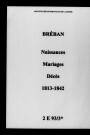 Bréban. Naissances, mariages, décès 1813-1842