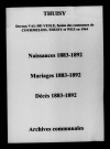 Thuisy. Naissances, mariages, décès 1883-1892