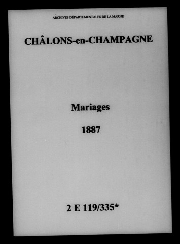Châlons-sur-Marne. Mariages 1887