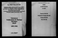 Neuvillette (La). Naissances, publications de mariage, mariages, décès 1893-1902