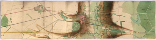 Route n° 51 plan des tracés aux abords de Montmort, 1765.