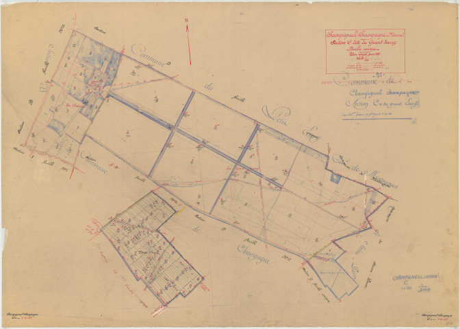 Champigneul-Champagne (51117). Section C échelle 1/5000, plan mis à jour pour 1937, plan non régulier (papier)