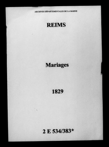 Reims. Mariages 1829