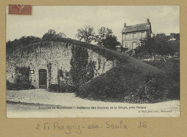 PARGNY-SUR-SAULX. Environs de Montmirail. Captation des sources de la Dhuys, près de Pargny / G. Dart, photographe à Montmirail.
