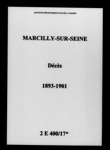 Marcilly-sur-Seine. Décès 1893-1901