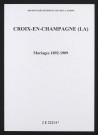 Croix-en-Champagne (La). Mariages 1892-1909