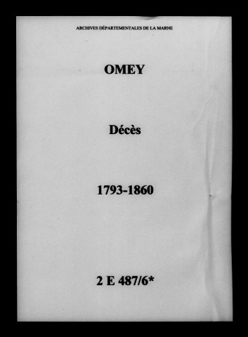 Omey. Décès 1793-1860