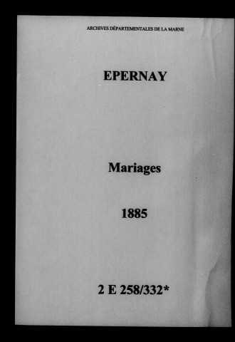 Épernay. Mariages 1885