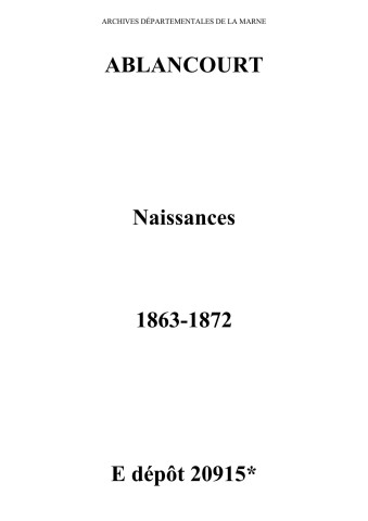 Ablancourt. Naissances 1863-1872