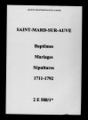 Saint-Mard-sur-Auve. Baptêmes, mariages, sépultures 1711-1792