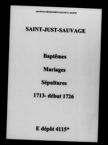 Saint-Just. Baptêmes, mariages, sépultures 1713-1725
