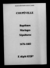 Coupéville. Baptêmes, mariages, sépultures 1676-1683