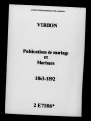 Verdon. Publications de mariage, mariages 1863-1892