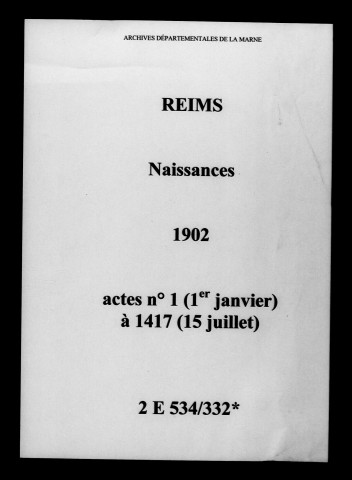 Reims. Naissances 1902