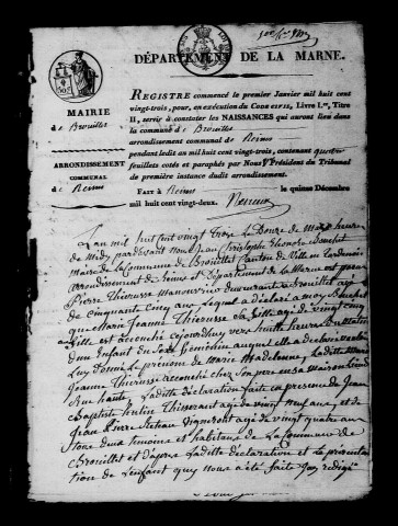 Brouillet. Naissances, publications de mariage, mariages, décès 1823-1832