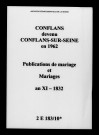 Conflans. Publications de mariage, mariages an XI-1832