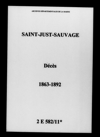 Saint-Just. Saint-Just-Sauvage. Décès 1863-1892