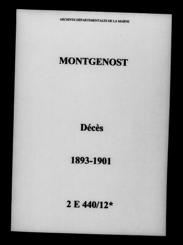 Montgenost. Décès 1893-1901