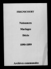 Frignicourt. Naissances, mariages, décès 1890-1899