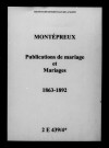 Montépreux. Publications de mariage, mariages 1863-1892