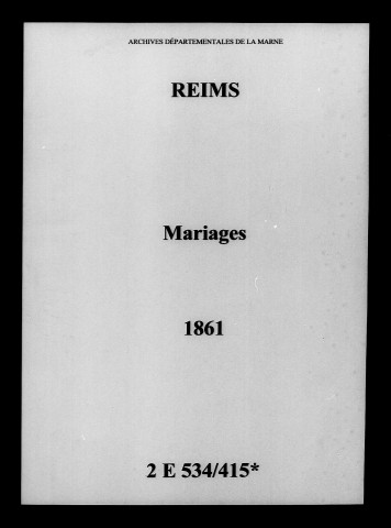 Reims. Mariages 1861